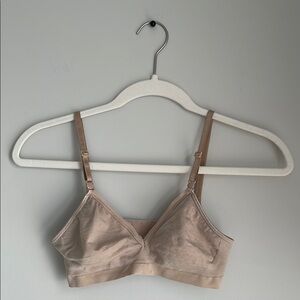 Tan Hanes Everyday Bralette with Adjustable Straps, Small